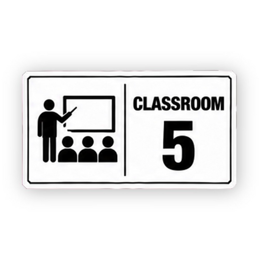 Black Classroom Five Teacher Pupils Panel Vinyl Decal Stickers