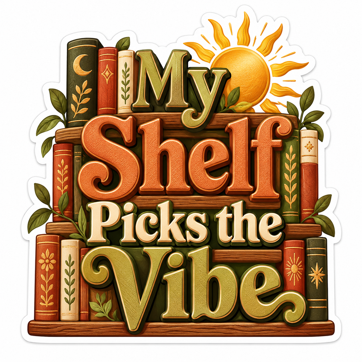My Shelf Picks the Vibe Book Quote Vinyl Decal Stickers
