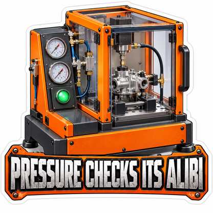 Orange Pressure Test Cabinet Alibi Quote Vinyl Decal Stickers