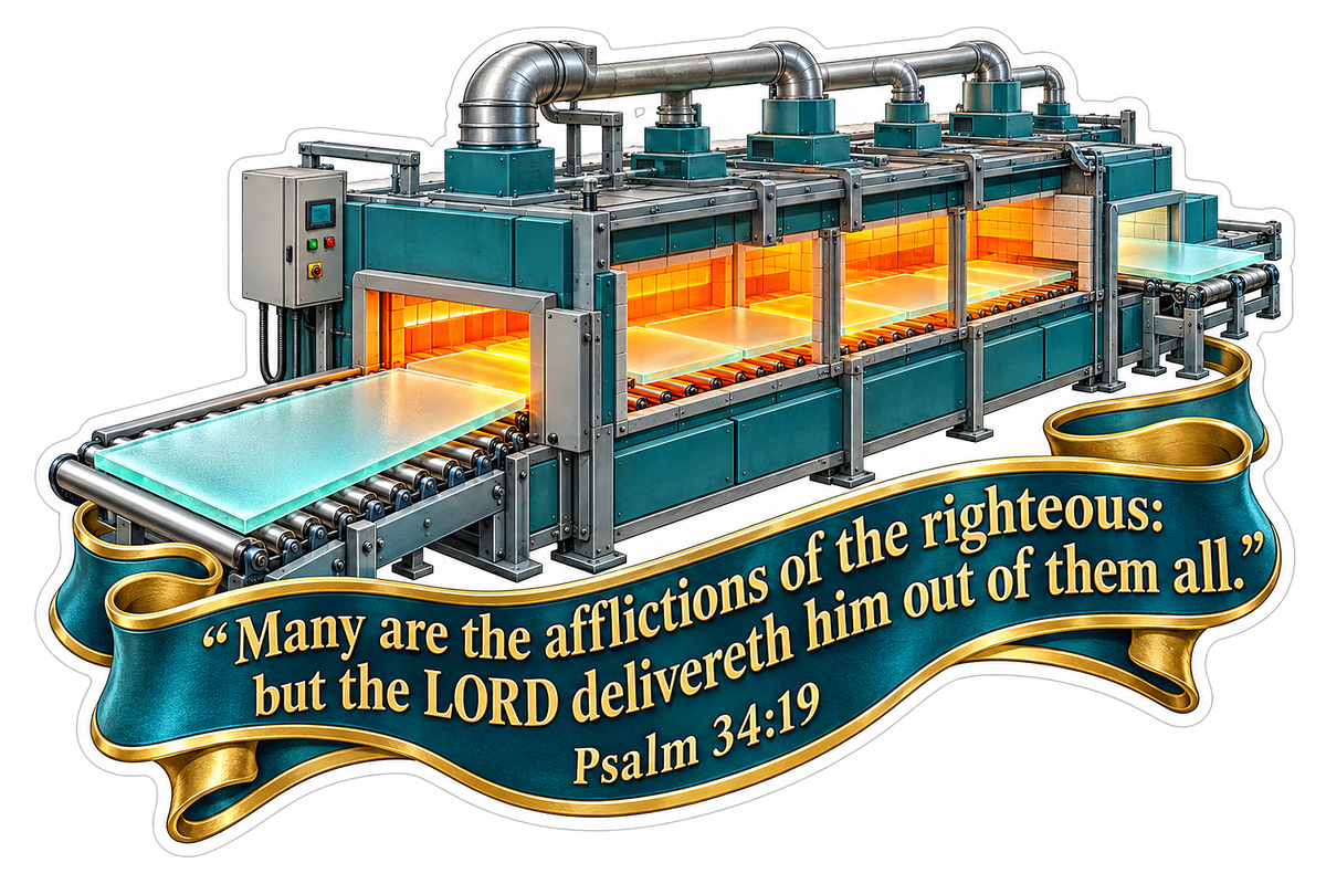 Psalm 34 Verse 19 Glowing Glass Furnace Art Vinyl Decal Stickers