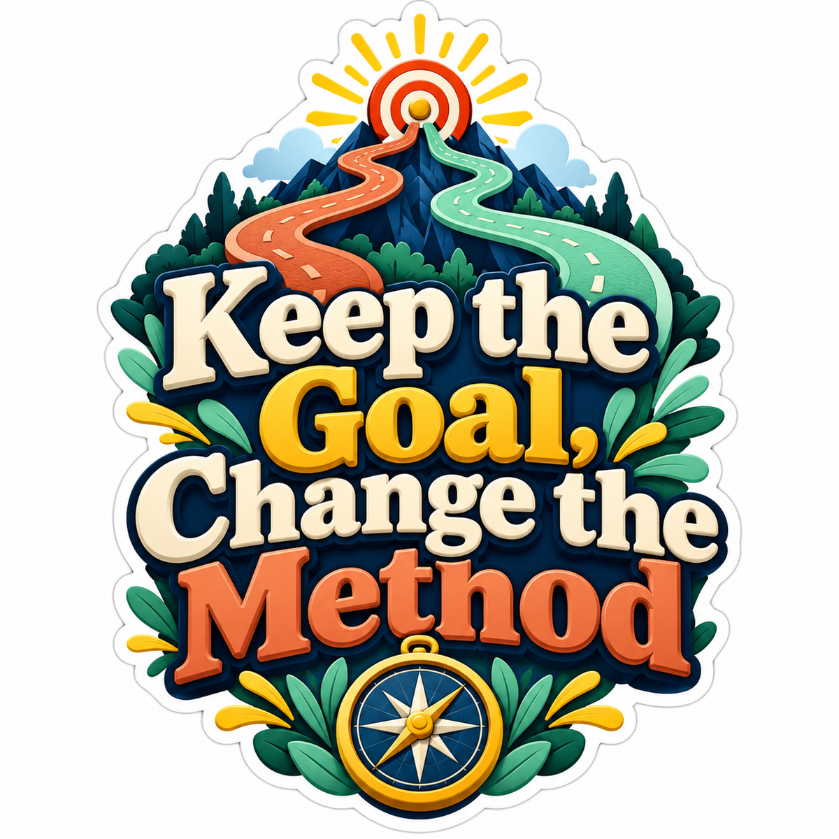 Keep the Goal Change the Method Trail Art Vinyl Decal Stickers