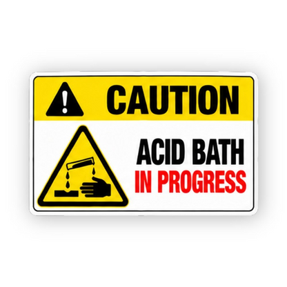 Yellow Acid Bath Corrosive Triangle Panel Vinyl Decal Stickers