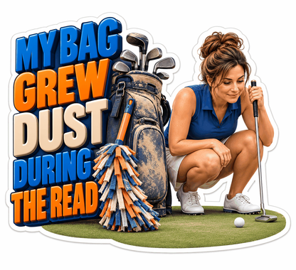 Woman Putting Beside Dusty Golf Bag Art Vinyl Decal Stickers
