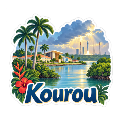 Kourou Tropical River Sunbreak Art Vinyl Decal Stickers