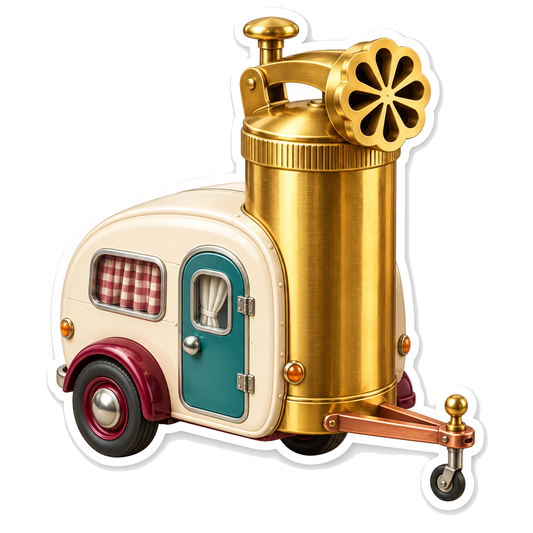 Cream Camper Giant Brass Cookie Press Vinyl Decal Stickers