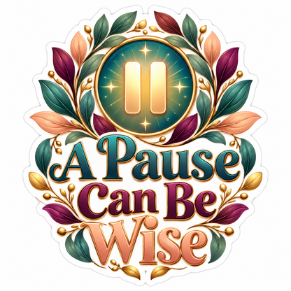 Leaf Wreath Pause Can Be Wise Quote Art Vinyl Decal Stickers