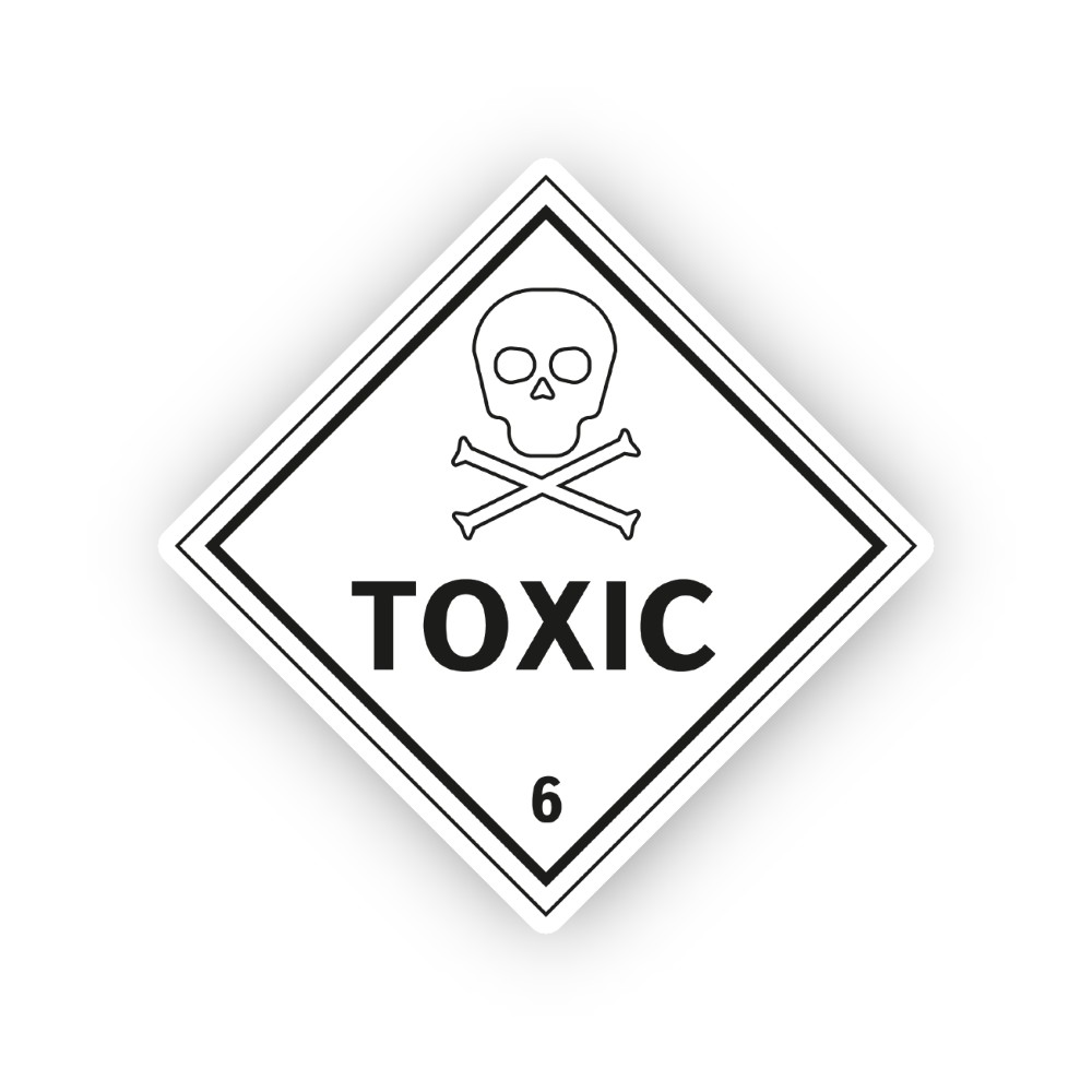 White Outline Skull Toxic Six Diamond Vinyl Decal Stickers