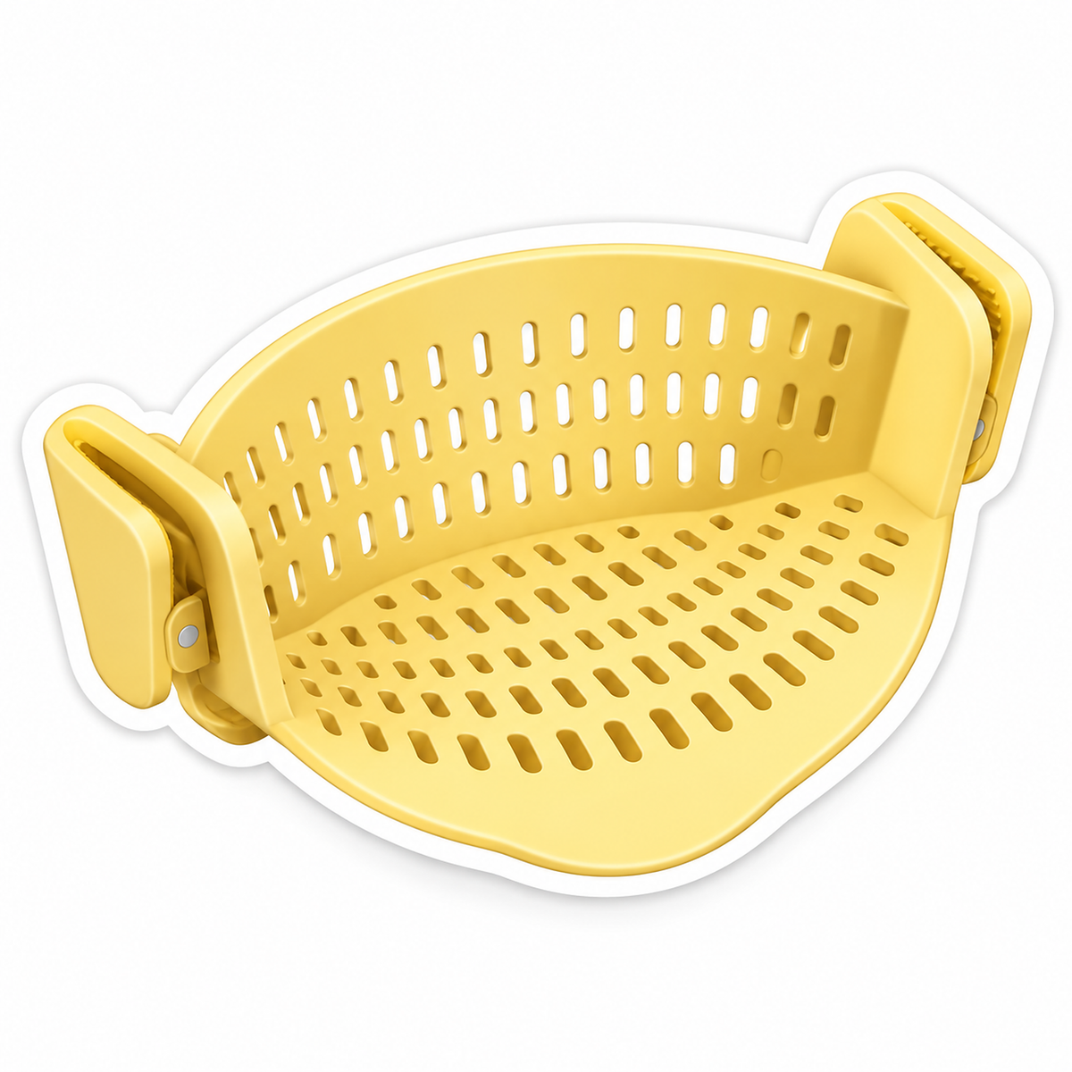 Yellow Perforated Basket with Two Side Clips Vinyl Decal Stickers