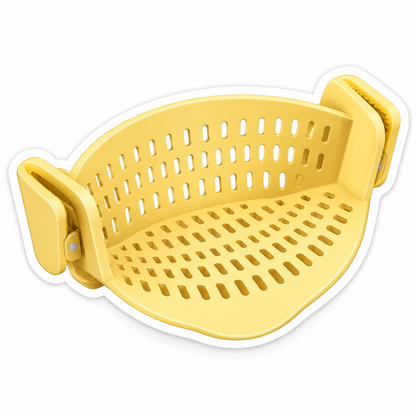 Yellow Perforated Basket with Two Side Clips Vinyl Decal Stickers