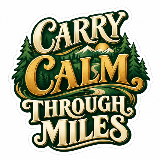 Carry Calm Through Miles Forest Quote Art Vinyl Decal Stickers