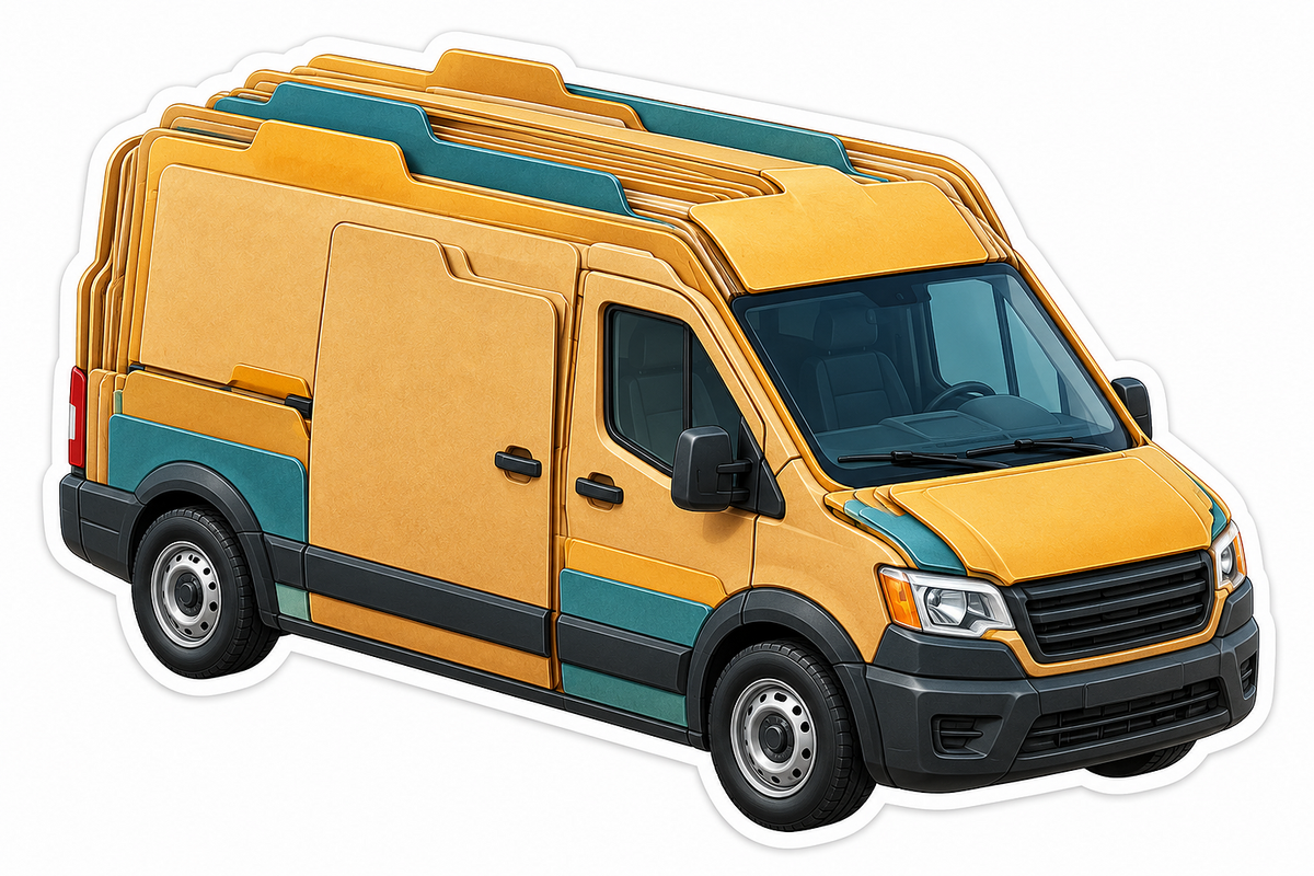 Yellow File Folder Delivery Van Vinyl Decal Stickers