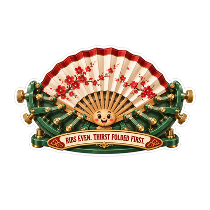 Cherry Blossom Folding Fan Quote Vinyl Decal Stickers