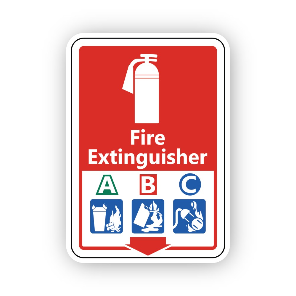 Red Fire Extinguisher ABC Portrait Vinyl Decal Stickers
