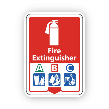 Red Fire Extinguisher ABC Portrait Vinyl Decal Stickers