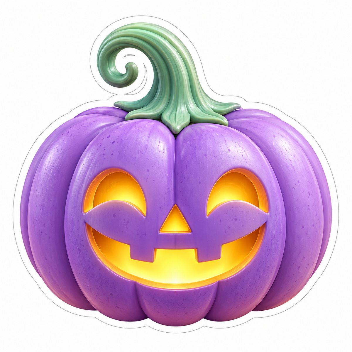 Glowing Lavender Jack O Lantern Art Vinyl Decal Stickers