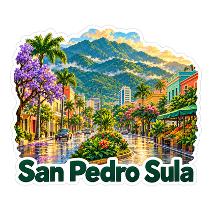 San Pedro Sula Rainy Mountain Street Art Vinyl Decal Stickers