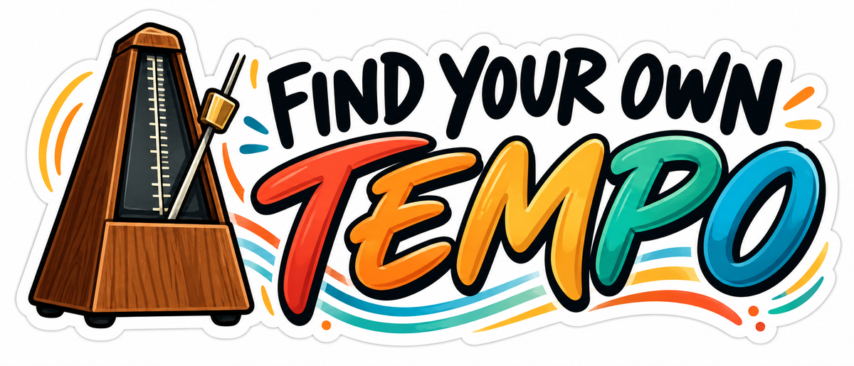 Metronome Find Your Own Tempo Quote Vinyl Decal Stickers