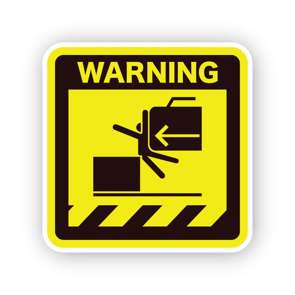 Yellow Warning Figure Between Block Vehicle Vinyl Decal Stickers