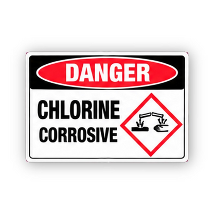 Red Chlorine Corrosive Diamond Panel Vinyl Decal Stickers