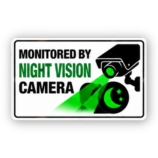 Black Green Night Camera Crescent Panel Vinyl Decal Stickers