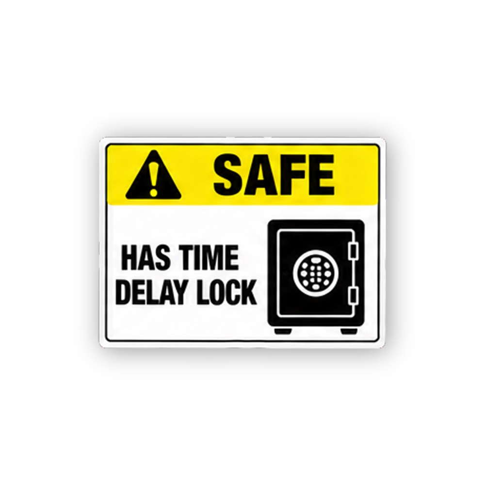 Yellow Safe Time Delay Lock Door Panel Vinyl Decal Stickers