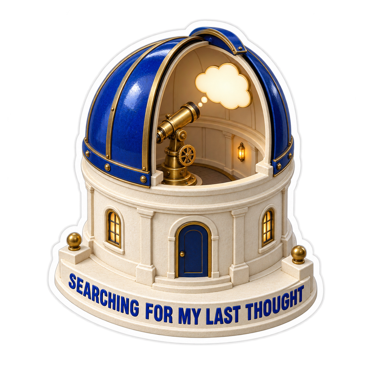 Blue Dome Miniature Observatory Art Vinyl Decal Stickers