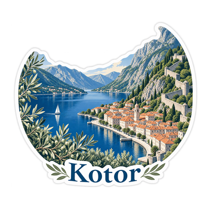 Kotor Mountain Bay Art Vinyl Decal Stickers