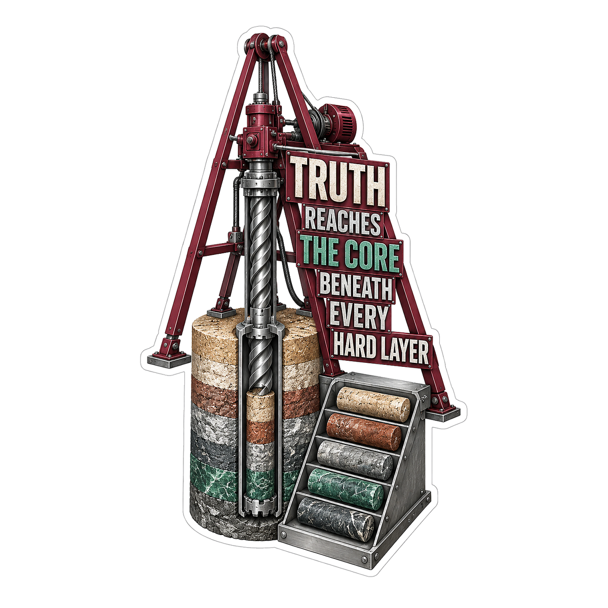 Truth Burgundy Rock Drill Art Vinyl Decal Stickers