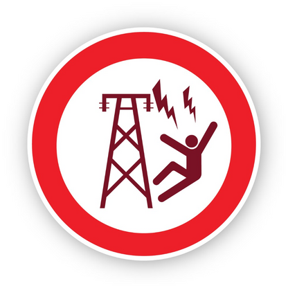 Red Power Tower Falling Figure Circle Vinyl Decal Stickers