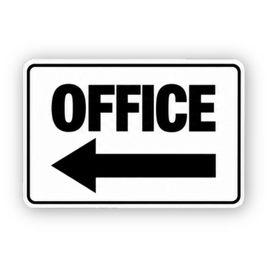 Black Office Left Arrow Rectangle Vinyl Decal Stickers
