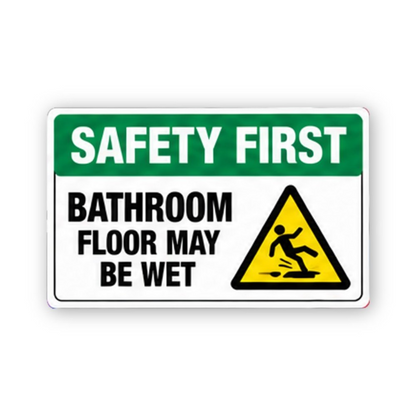 Green Bathroom Slipping Figure Panel Vinyl Decal Stickers