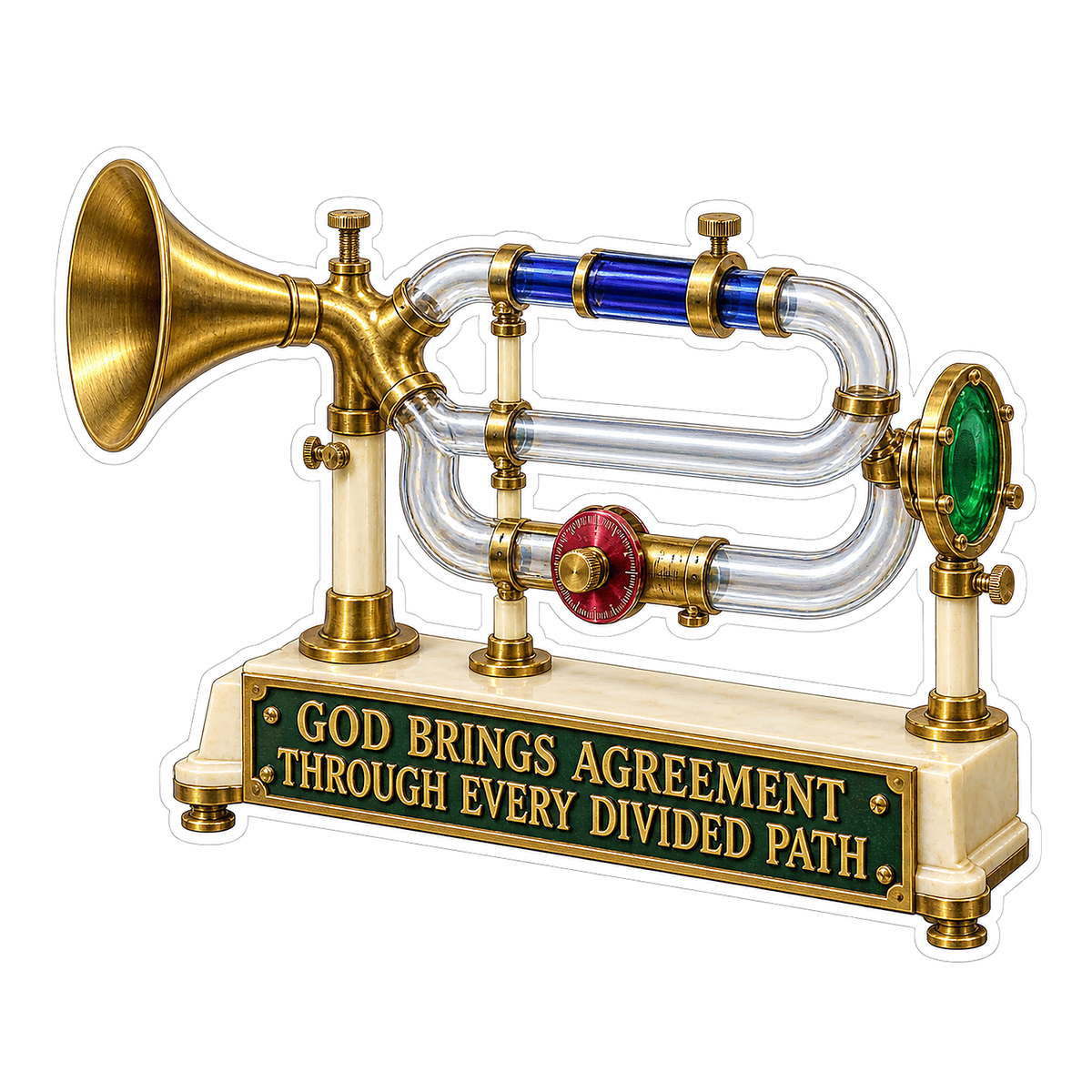 Faith Brass Horn Clear U Tube Art Vinyl Decal Stickers