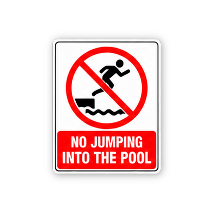 Red No Pool Jumping Figure Portrait Vinyl Decal Stickers