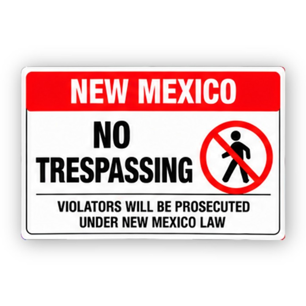 Red New Mexico Crossed Trespassing Panel Vinyl Decal Stickers