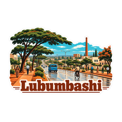Lubumbashi Tree Lined Boulevard Art Vinyl Decal Stickers