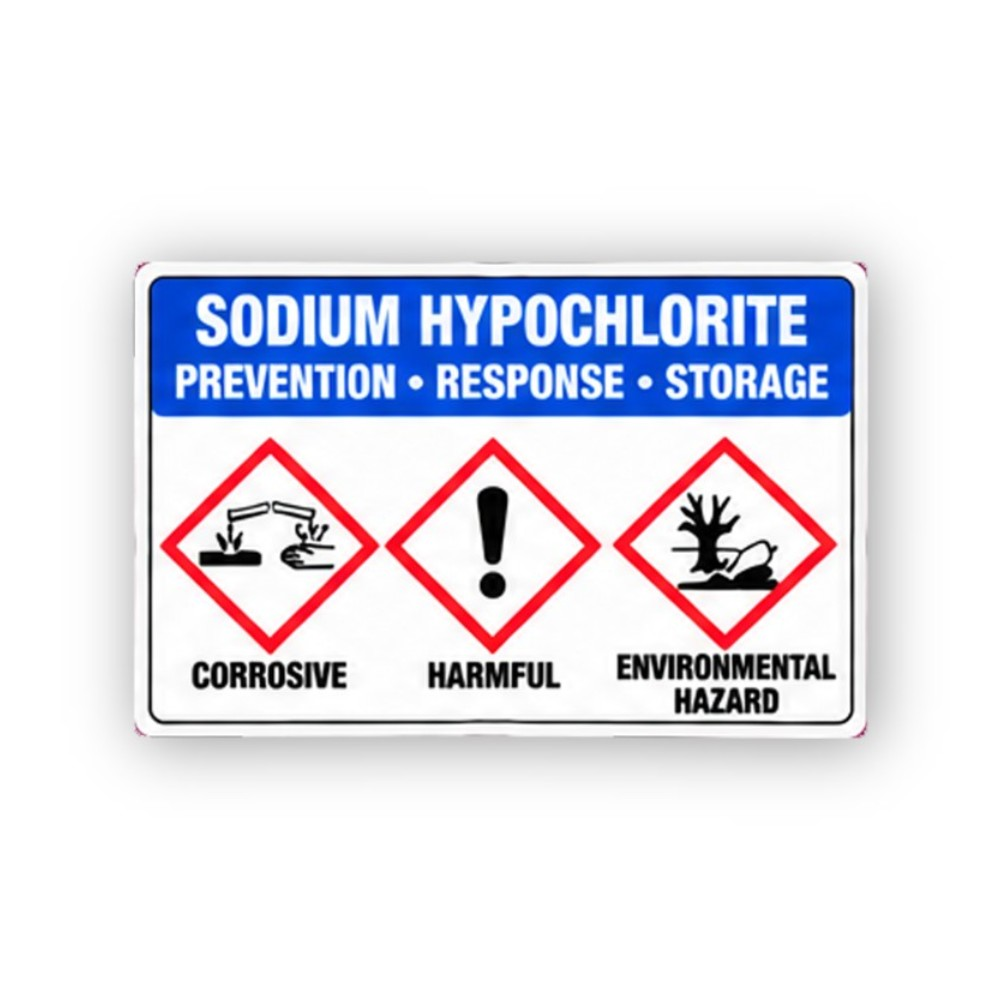 Blue Sodium Hypochlorite Three Diamonds Panel Vinyl Decal Stickers