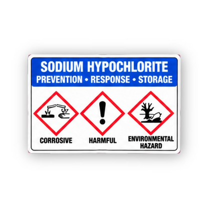 Blue Sodium Hypochlorite Three Diamonds Panel Vinyl Decal Stickers