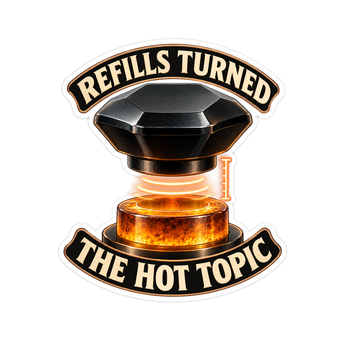Black Lid Knob Orange Glow Quote Art Vinyl Decal Stickers