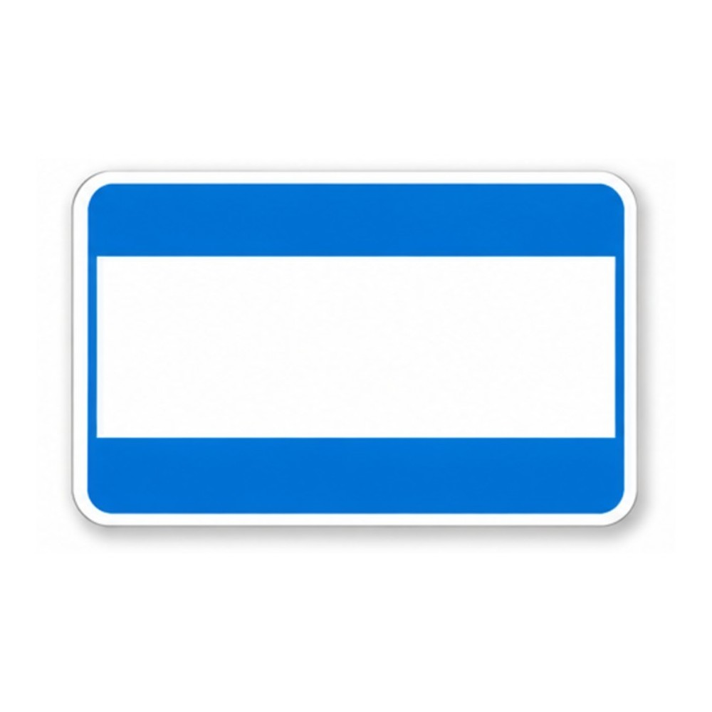 Blue Solid Bands White Center Rectangle Vinyl Decal Stickers