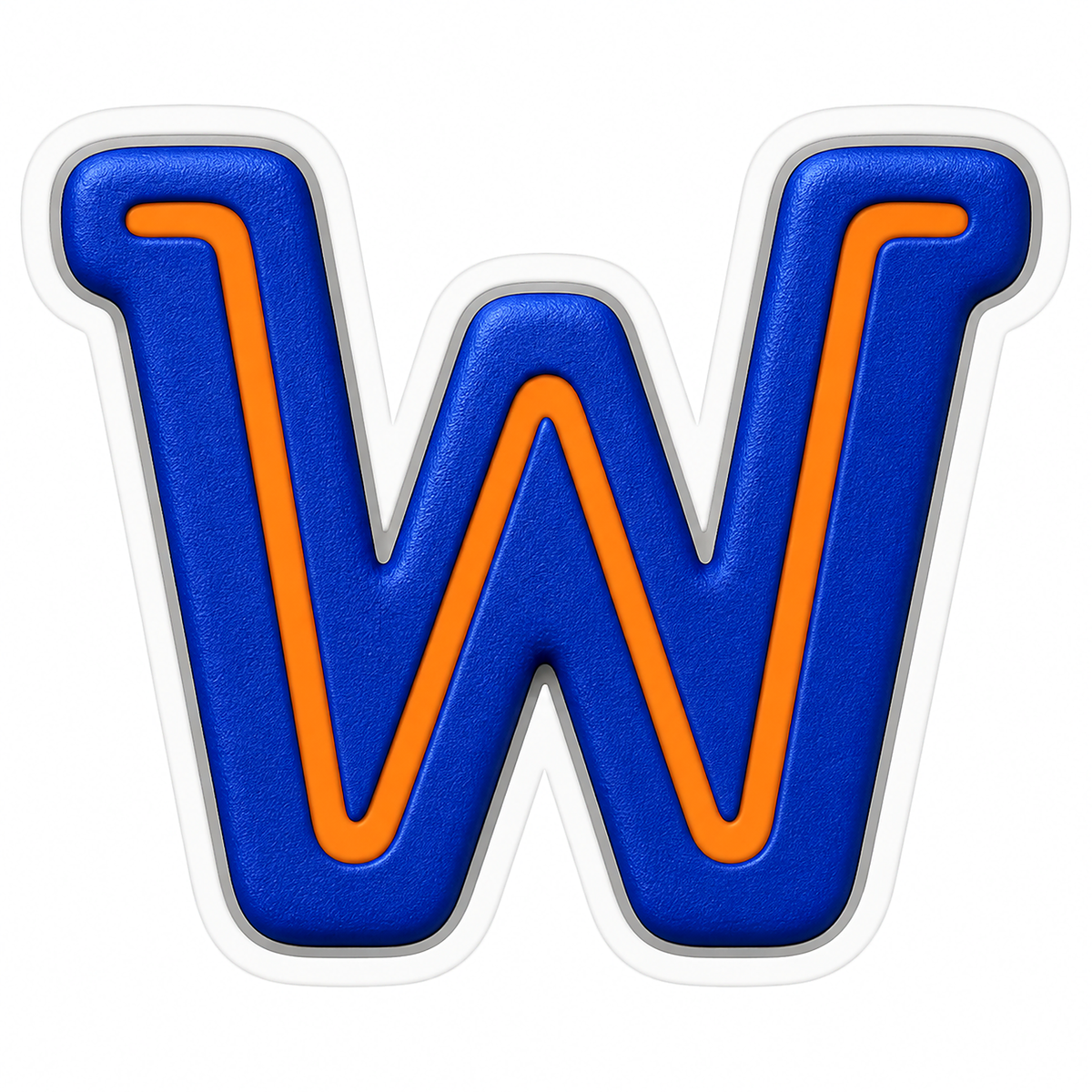 Blue Orange Line Letter W Art Vinyl Decal Stickers