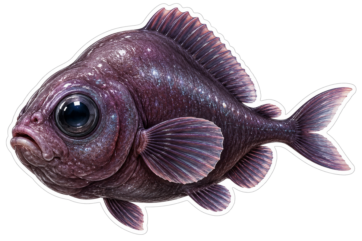 Purple Large Eyed Gibberfish Vinyl Decal Stickers