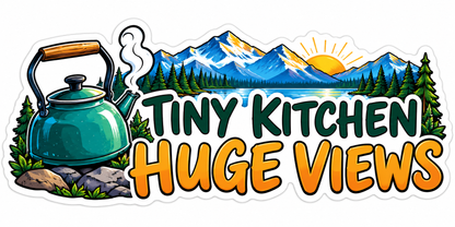 Kettle Tiny Kitchen Huge Views Quote Vinyl Decal Stickers
