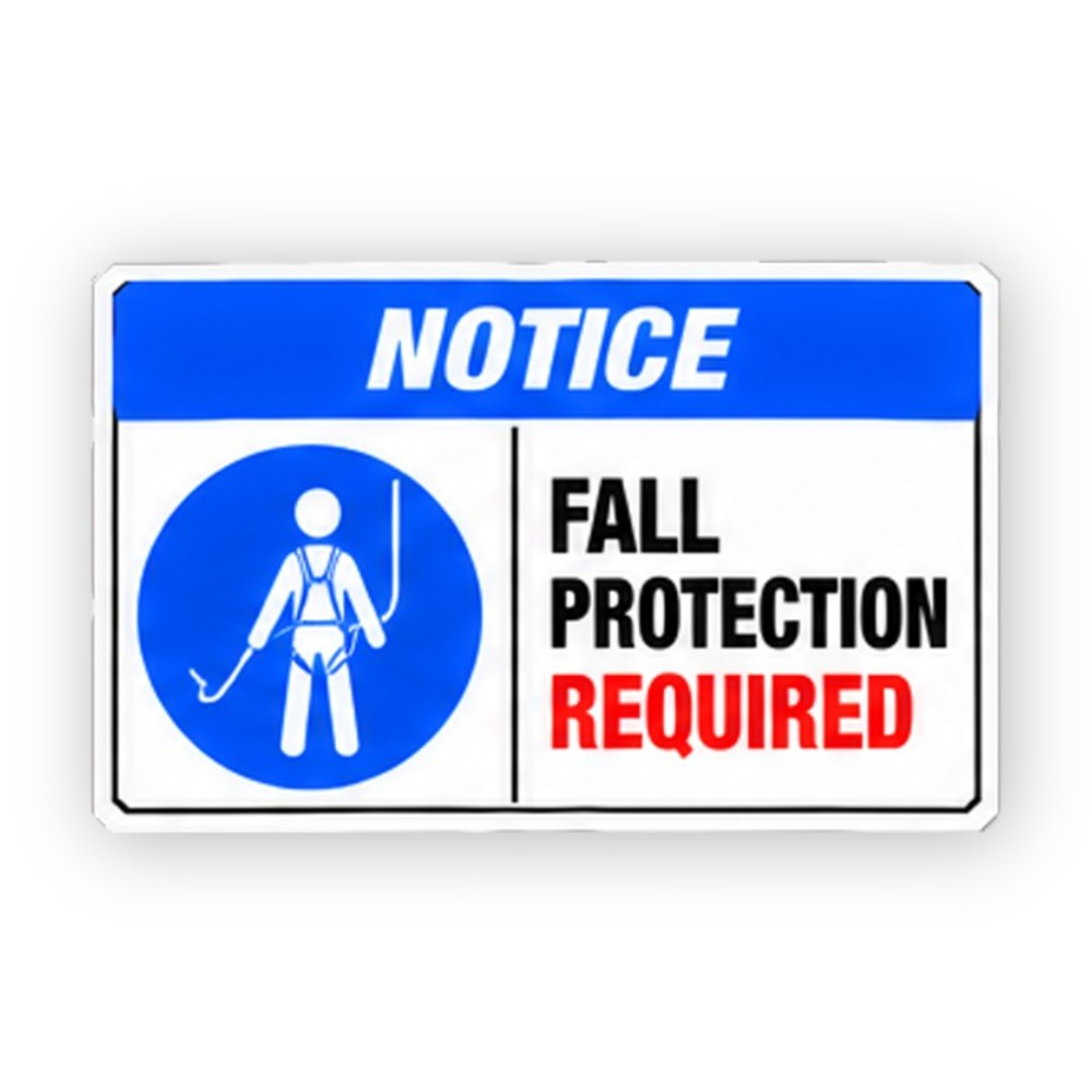 Blue Notice Fall Harness Figure Circle Panel Vinyl Decal Stickers