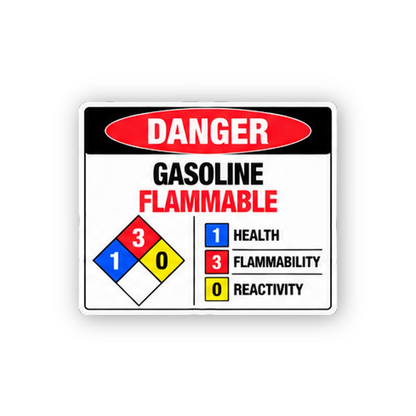 Red Danger Gasoline 130 Diamond Panel Vinyl Decal Stickers