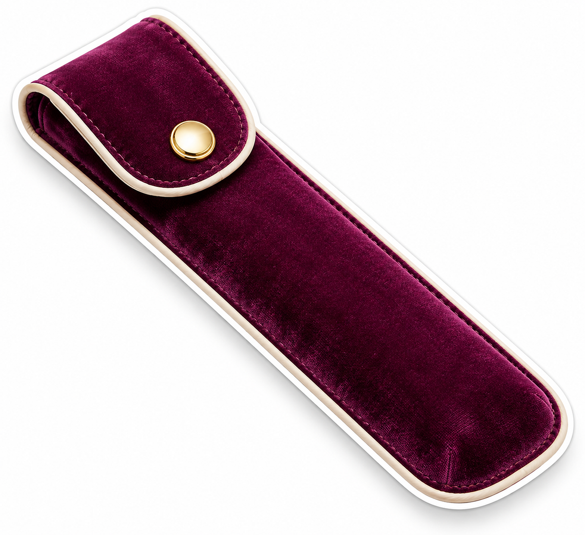 Burgundy Velvet Sleeve with a Golden Snap Vinyl Decal Stickers