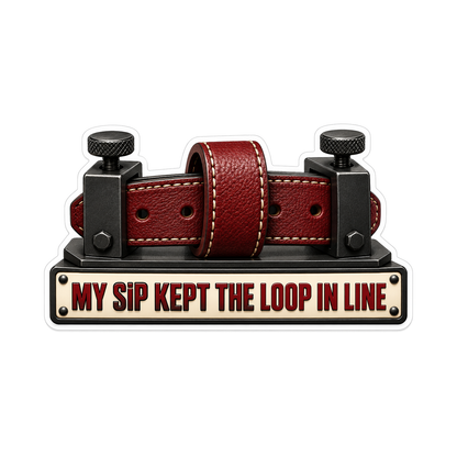 Brown Leather Belt Loop in Black Clamps Art Vinyl Decal Stickers