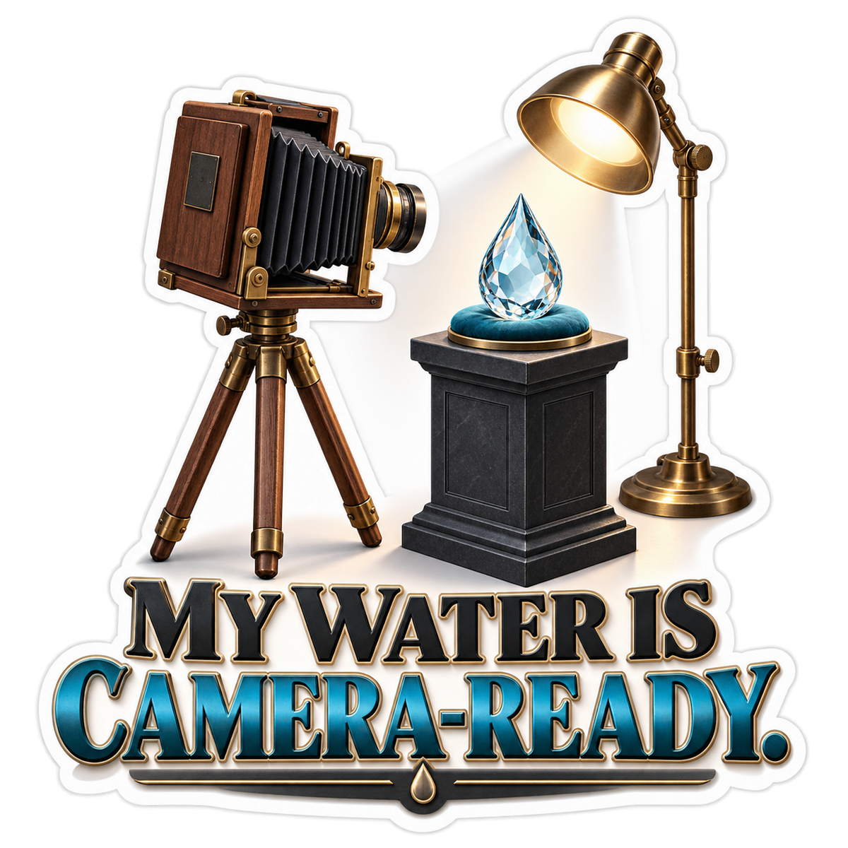 Vintage Camera Photographing Water Drop Vinyl Decal Stickers