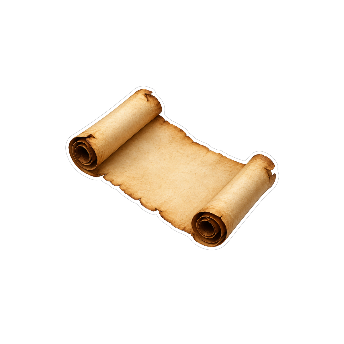 Blank Sepia Parchment Scroll Art Vinyl Decal Stickers