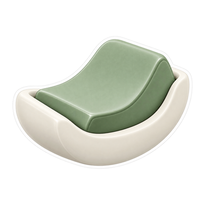 Sage Curved Cushion in Ivory Cradle Art Vinyl Decal Stickers