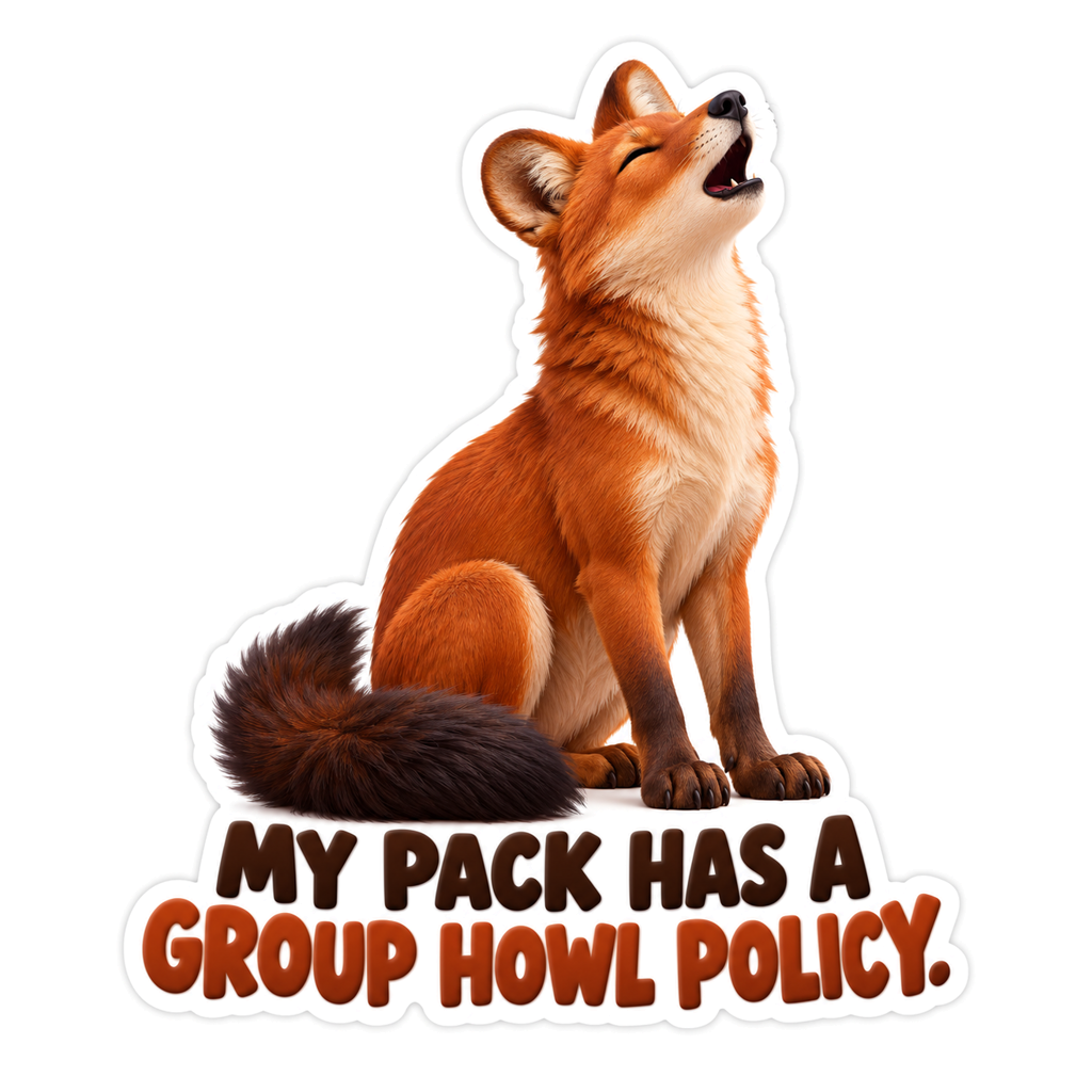 Seated Red Fox Group Howl Cartoon Vinyl Decal Stickers